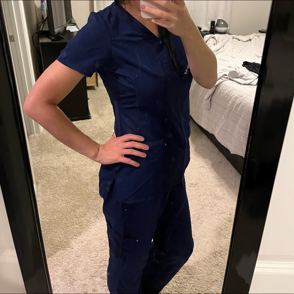 Blue Healing Hands 4 Size Small tops and 2 Size ST Pants/ 2 Size S Pants